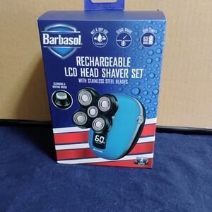 BARBASOL RECHARGEABLE LCD HEAD SHAVER SET